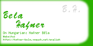bela hafner business card