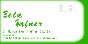 bela hafner business card